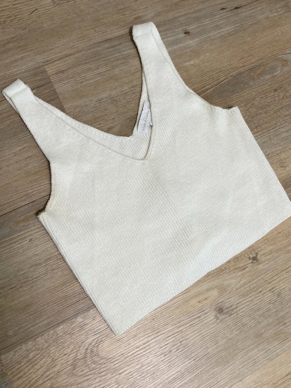 House of Harlow 1960 Ivory Ribbed Cropped Sweater Tank Top Size Small EUC